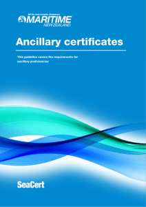 Ancillary certificates