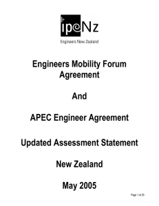 Assessment Statement for IPE and APEC Registers