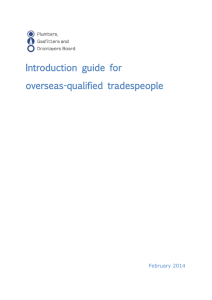 Introduction guide for overseas-qualified tradespeople
