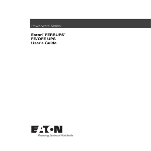 Eaton FERRUPS FE /QFE UPS User`s Guide