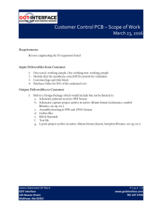 Customer Control PCB – Scope of Work