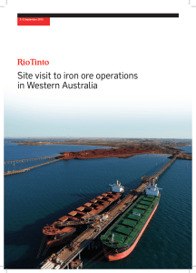 Site visit to iron ore operations in Western Australia