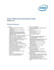 Intel® Ethernet Connection I218 Datasheet