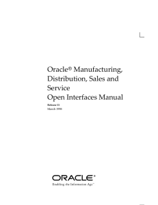 Oracle Manufacturing, Distribution, Sales and Service Open