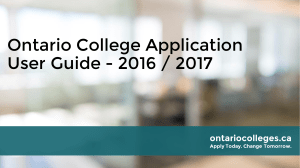 Ontario College Application User Guide | ontariocolleges.ca