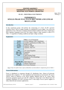 SINGLE-PHASE FULL-WAVE RECTIFIER AND LINEAR REGULATOR