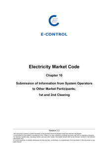 Electricity Market Code - E