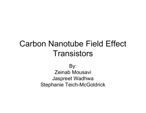 Carbon Nanotube Field Effect Transistors