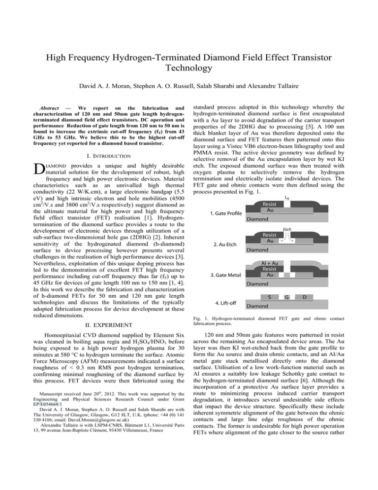 High Frequency HydrogenTerminated Diamond Field Effect