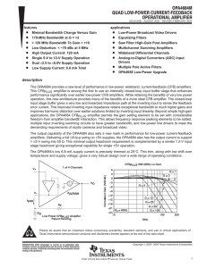 Quad, Low-Power Current-Feeback Operational Amplifier (Rev. B