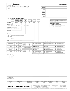 DR2MH SERIES REMOTE BALLAST