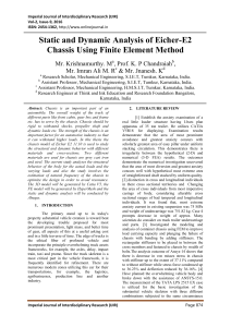 Static and Dynamic Analysis of Eicher-E2 Chassis Using Finite