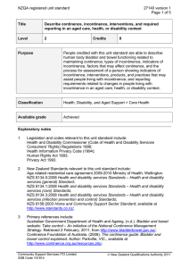 NZQA registered unit standard 27140 version 1 Page 1 of 5 Title