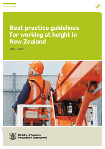 Best practice guidelines for working at height in