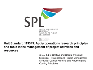 Unit Standard 119343: Apply operations research principles and