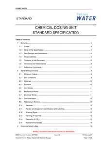 CHEMICAL DOSING UNIT STANDARD SPECIFICATION