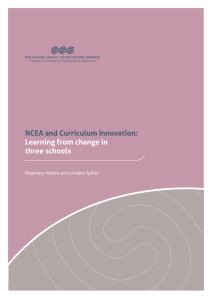 NCEA and Curriculum Innovation: Learning from change in three