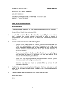 7 DOVER DISTRICT COUNCIL Agenda Item No 5 REPORT OF THE