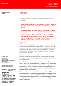 Turkey-A detailed look at the CBRT`s macro-prudential policy