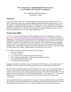 The Analog Devices AD6636 Digital Downconverter as a