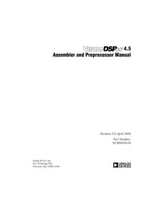 VisuaklDSP++ 4.5 Assembler and Preprocessor Manual