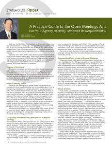 A Practical Guide to the Open Meetings Act