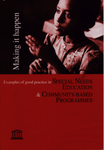Special needs education and community-based programmes
