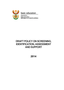 Policy on screening, identification, assessment and support (SIAS