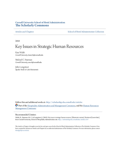 Key Issues in Strategic Human Resources