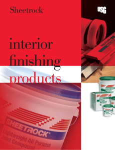 Sheetrock Interior Finishing Products Catalog J1424