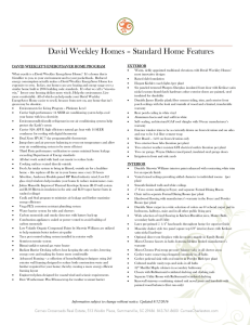 David Weekley Homes – Standard Home Features