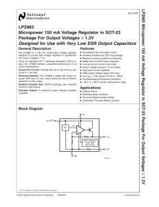 LP2983 Micropower 150 mA Voltage Regulator in SOT