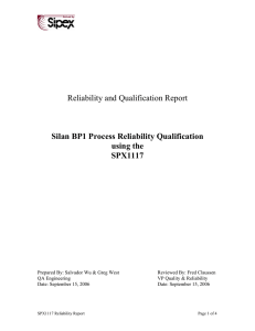 Reliability and Qualification Report