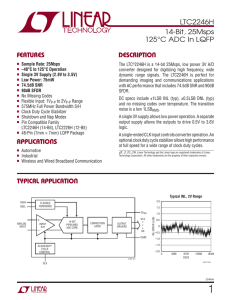 LTC2246H - 14-Bit, 25Msps 125°C ADC In LQFP