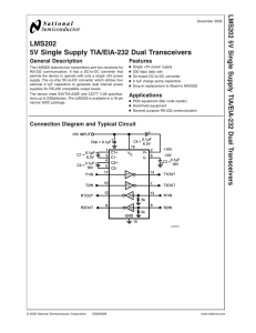 LMS202 5V Single Supply TIA/EIA