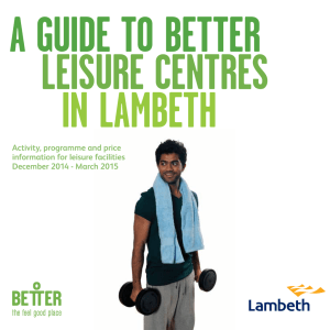 Activity, programme and price information for leisure facilities