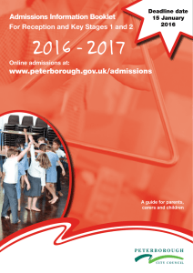 Admissions Booklet - Peterborough City Council