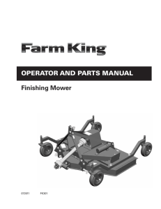 OperatOr and parts Manual