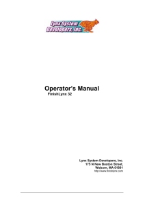 Operator`s Manual