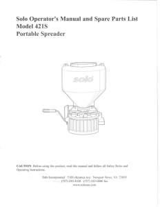 Solo Operator`s Manual and Spare Parts List Model 42IS Portable