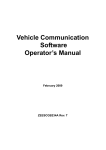 Vehicle Communication Software Operator`s Manual