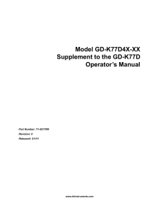 Model GD-K77D4X-XX Supplement to the GD