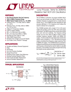 LTC6900 - Low Power, 1kHz to 20MHz Resistor