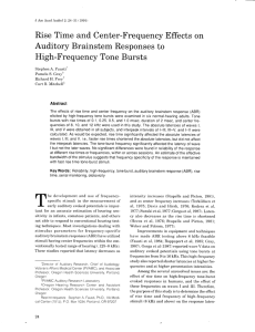 Rise Time and Center-Frequency Effects on Auditory Brainstem
