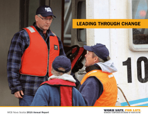 WCB Nova Scotia`s 2015 Annual Report, Leading Through Change