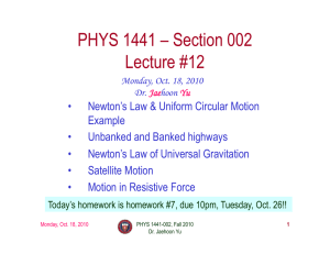 PHYS 1441 – Section 002 Lecture #12