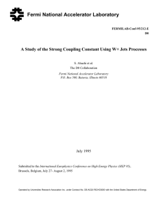 A Study of the Strong Coupling Constant Using W+ Jets Processes