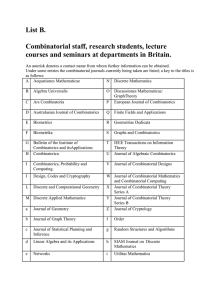 List B. Combinatorial staff, research students, lecture courses and