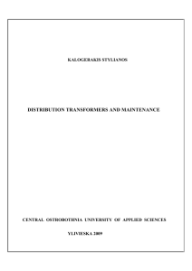 DISTRIBUTION TRANSFORMERS AND MAINTENANCE