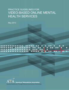 Practice Guidelines for Video-Based Online Mental Health Services